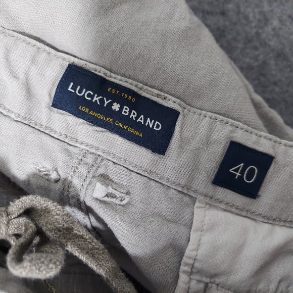 Lucky Brand Men Shorts 40 Linen Lightweight Pockets Drawstring Coastal Preppy - Picture 9 of 12